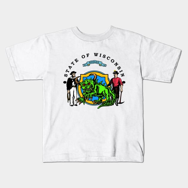 WISCONSIN HODAG Kids T-Shirt by theanomalius_merch